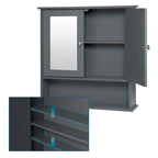 Meuble de rangement blanc mural de salle de bain 56x13x58.3cm -