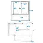 Meuble de rangement blanc mural de salle de bain 56x13x58.3cm -