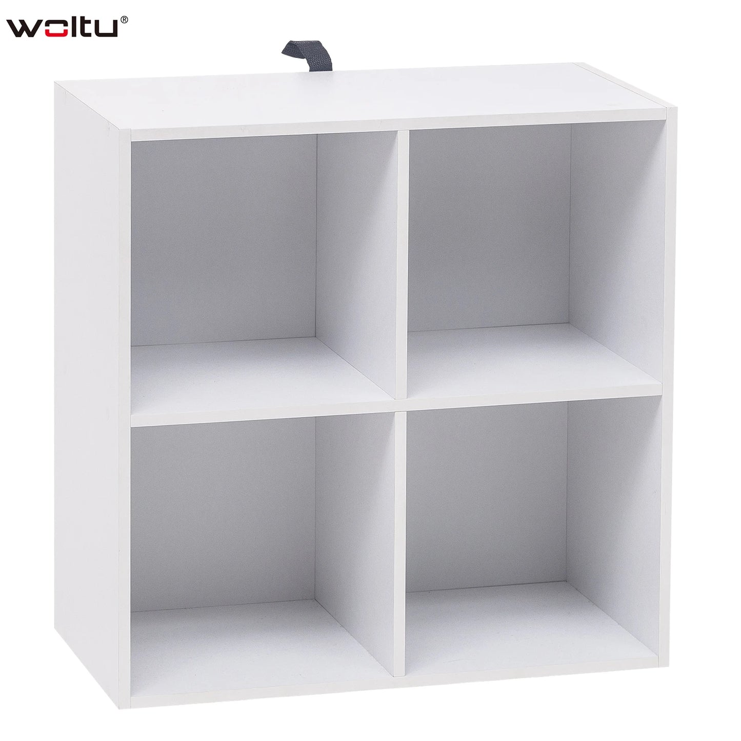 Étagère cube gris en bois avec 4 rangements -