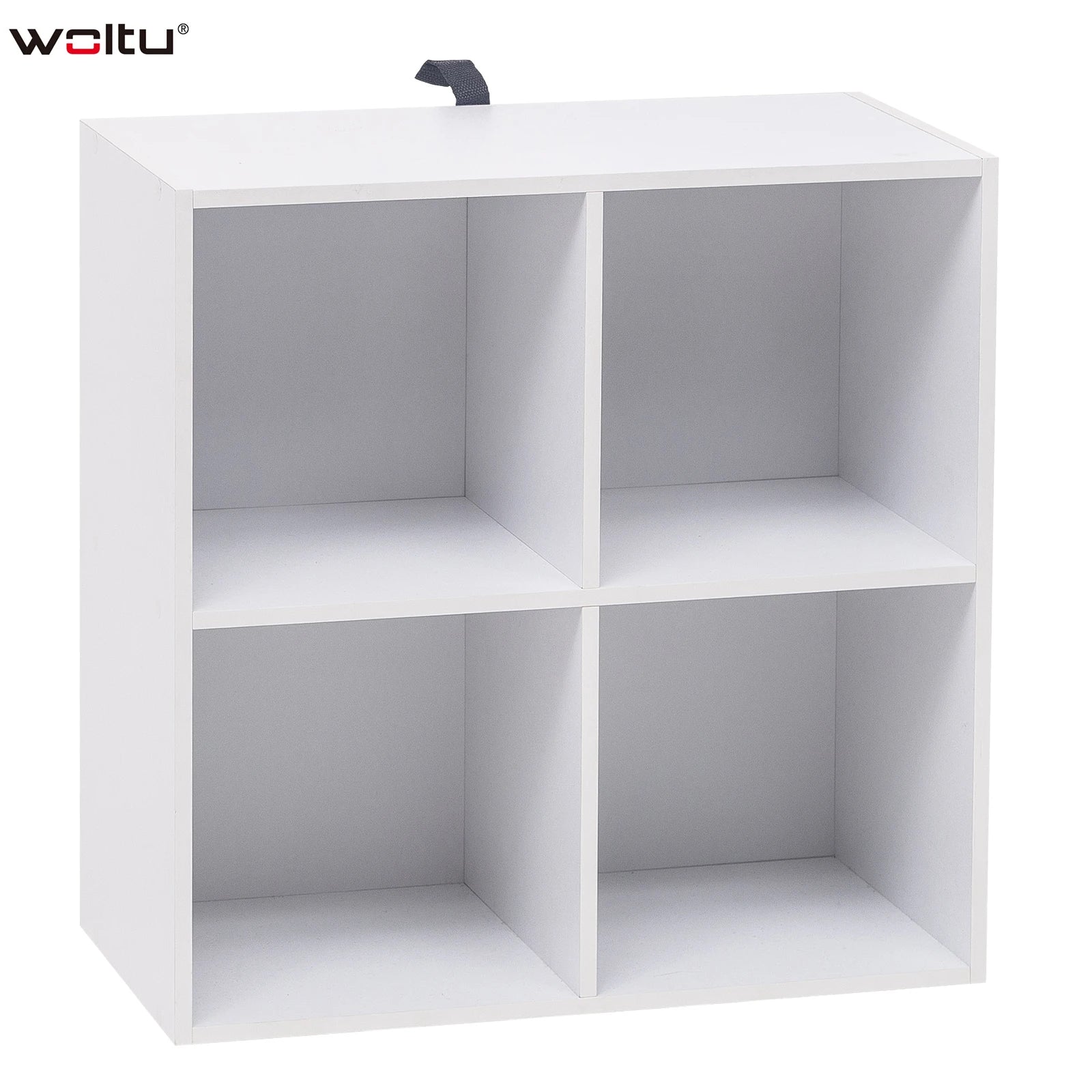 Étagère cube gris en bois avec 4 rangements -