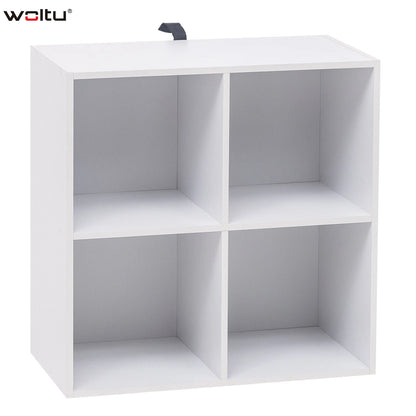 Étagère cube gris en bois avec 4 rangements -