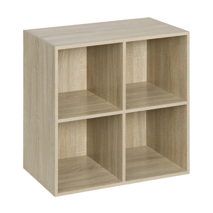 Étagère cube gris en bois avec 4 rangements -