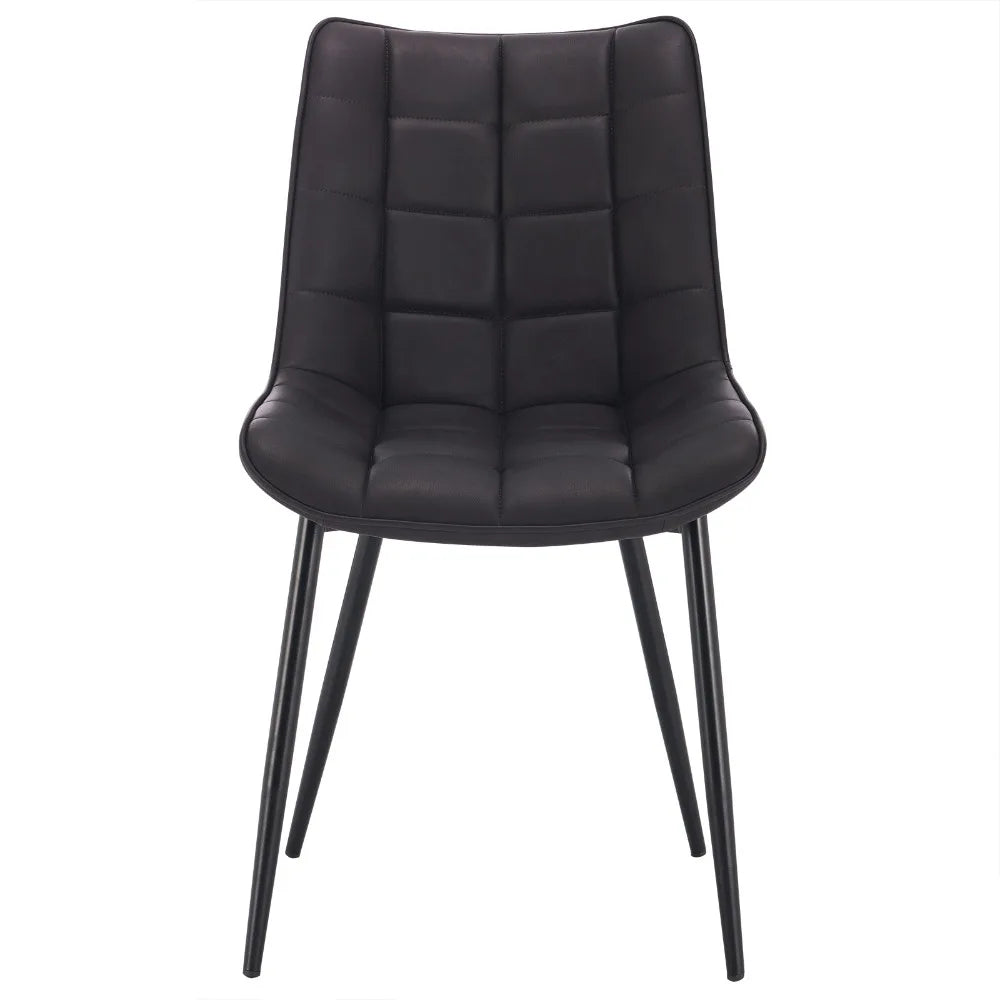 Chaise salle à manger grise en métal 2 ensembles -