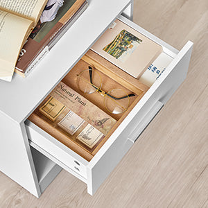 Table de chevet moderne - Lot de 2 - Blanc Classique -