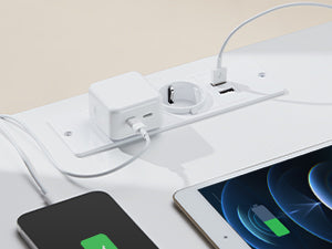 Table de chevet blanche à 3 tiroirs moderne -