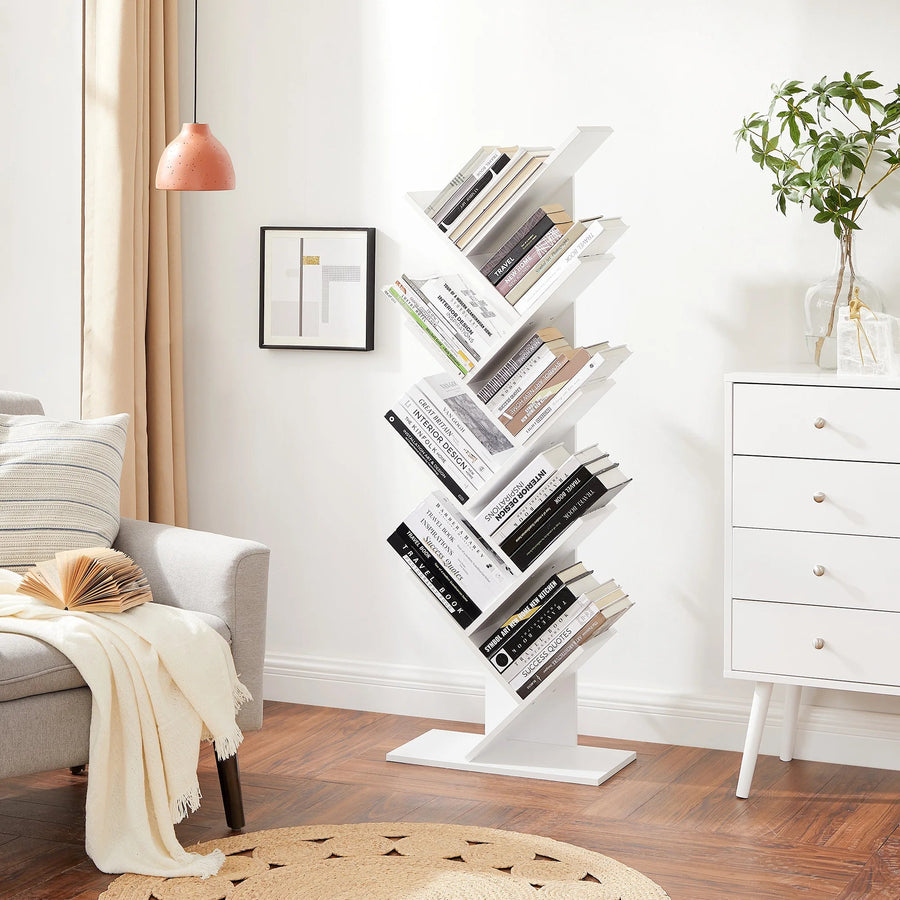 Bibliothèque Étagère Blanche à 8 niveaux