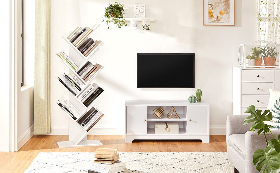 Bibliothèque Étagère Blanche à 8 niveaux