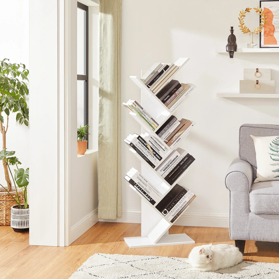 Bibliothèque Étagère Blanche à 8 niveaux - vente privée 14:29;200007763:201336342
