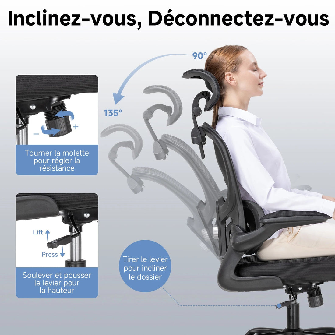 Chaise de bureau beige tendance et ergonomique - vente privée 14:771Beige;200007763:201336101