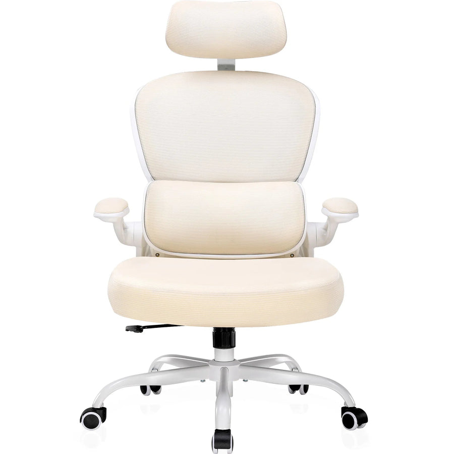 Chaise de bureau beige tendance et ergonomique