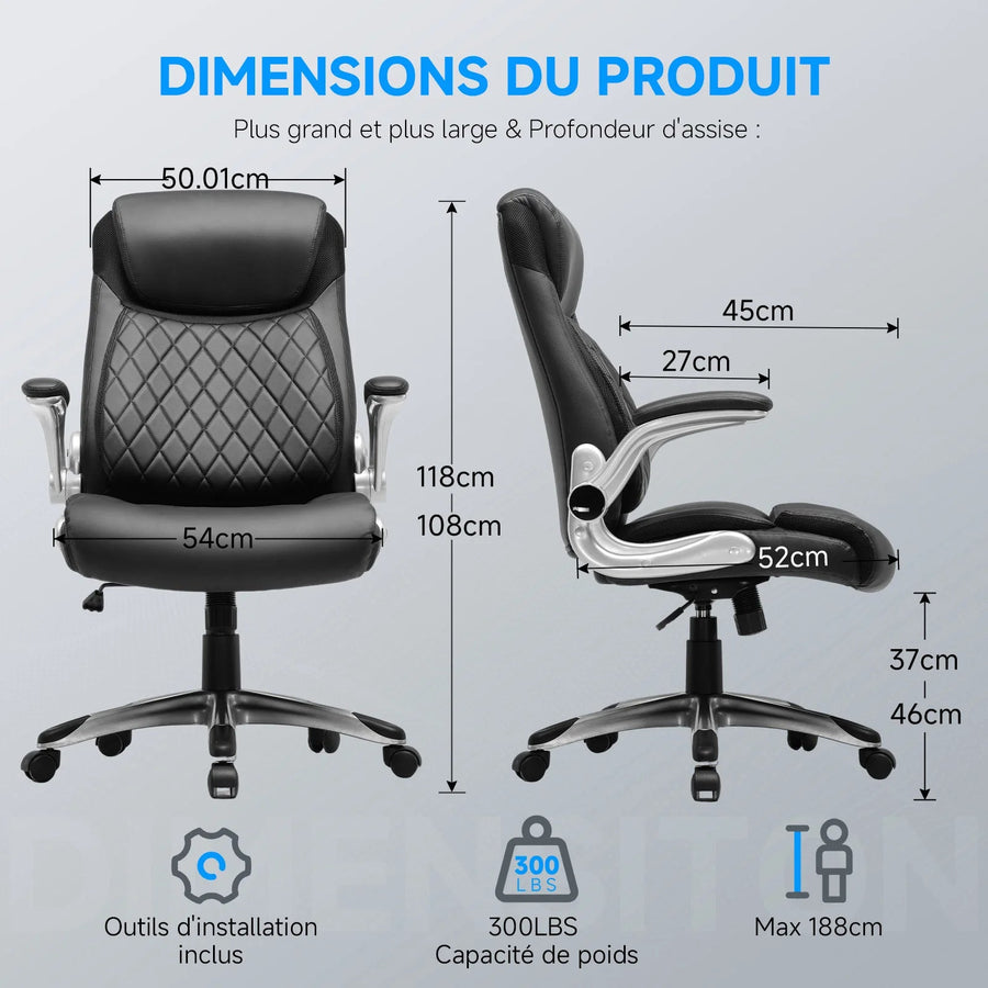 Chaise de bureau confort solide et luxueux