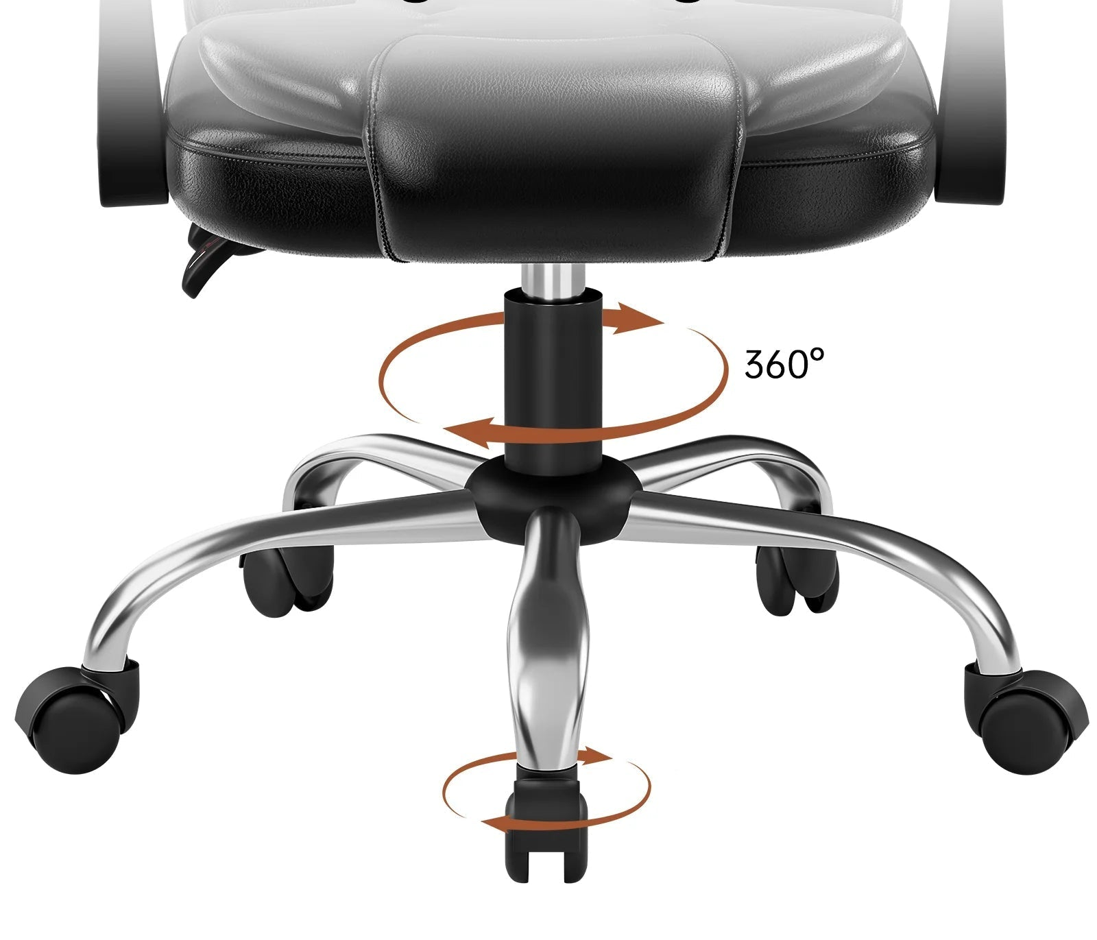 Chaise de bureau design moderne en cuir de luxe - 14:200004889Gray;200007763:201336101