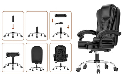 Chaise de bureau design moderne en cuir de luxe - 14:200004889Gray;200007763:201336101