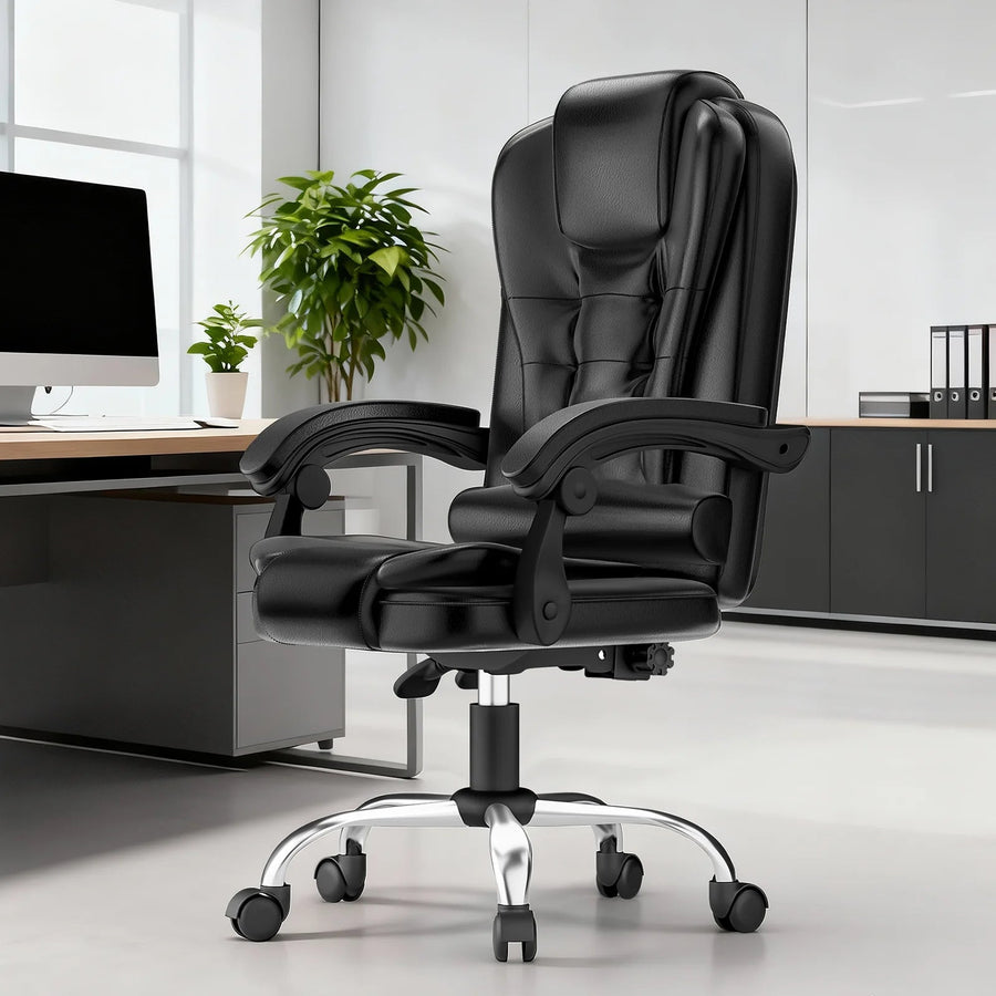 Chaise de bureau design moderne en cuir de luxe