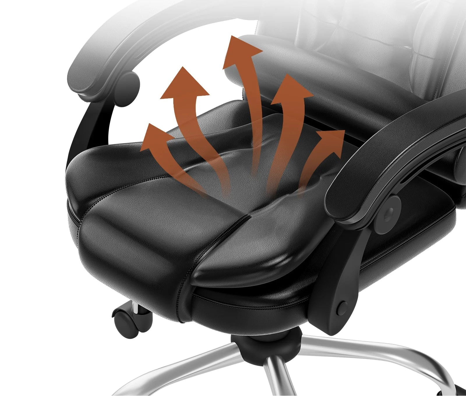 Chaise de bureau design moderne en cuir de luxe - 14:200004889Gray;200007763:201336101