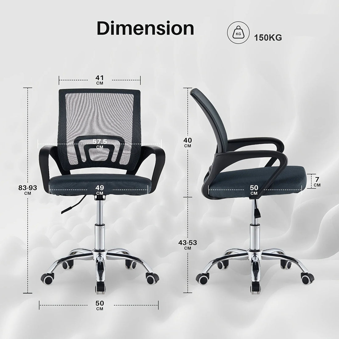 Chaise de bureau ergonomique à dossier mi - haut - vente privée 14:193