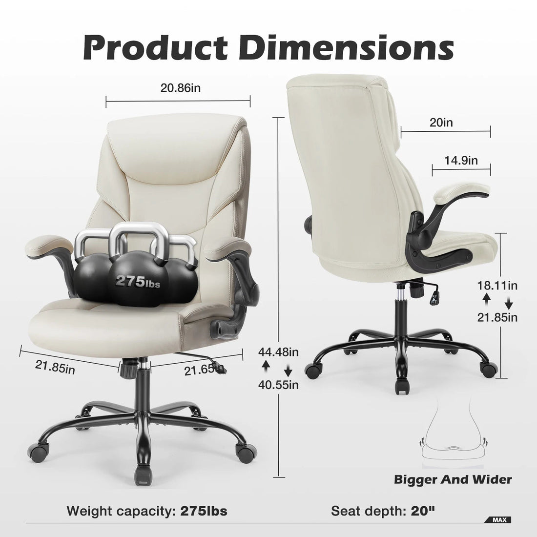 Chaise de bureau ergonomique en cuir - vente privée 14:193Fixed handrails BK;200007763:201336101