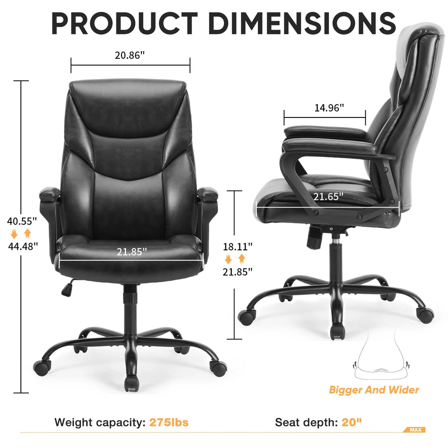 Chaise de bureau ergonomique en cuir