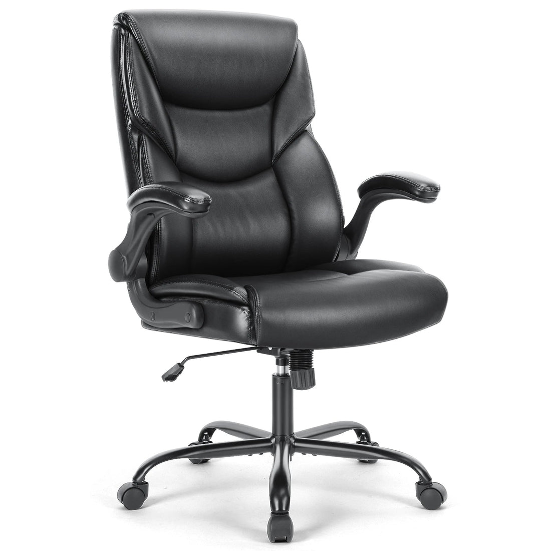 Chaise de bureau ergonomique en cuir - vente privée 14:193Fixed handrails BK;200007763:201336101