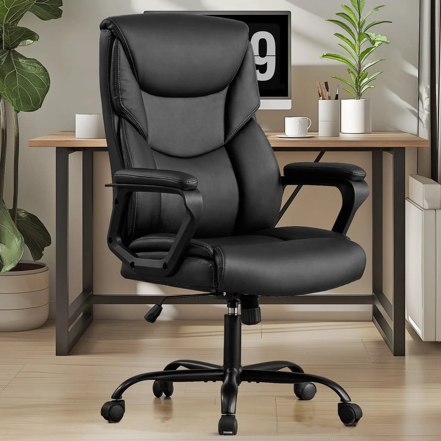 Chaise de bureau ergonomique en cuir