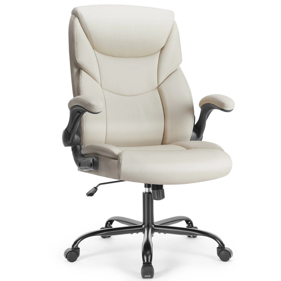 Chaise de bureau ergonomique en cuir - vente privée 14:29Swivel armrests WT;200007763:201336101