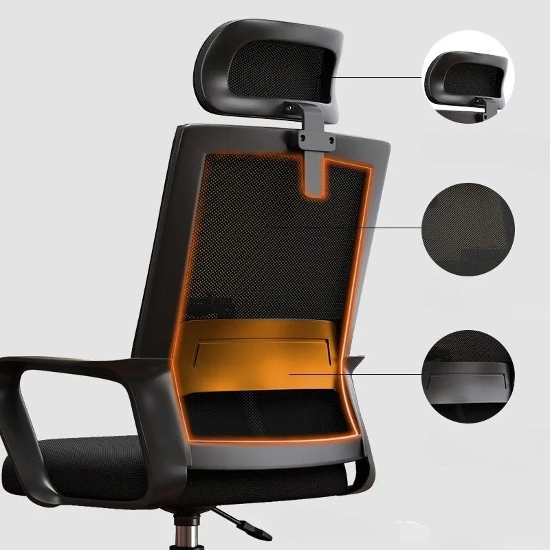 Chaise de bureau ergonomique pivotante en maille respirante