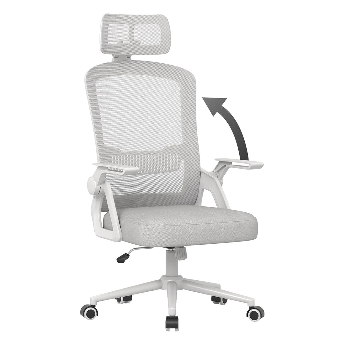 Chaise de bureau ergonomique réglable à roulette - vente privée 14:193Gray;200007763:201336101