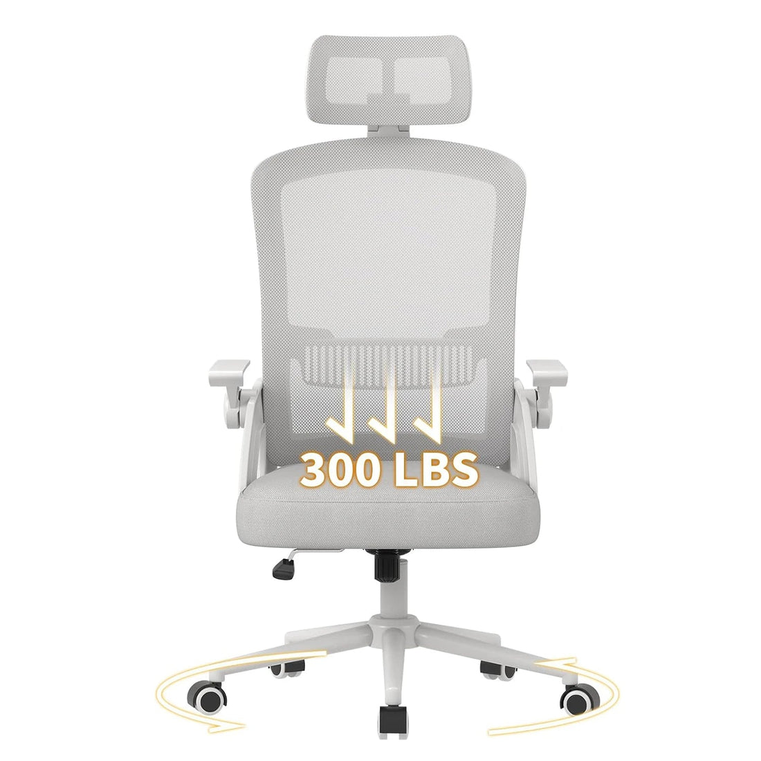 Chaise de bureau ergonomique réglable à roulette - vente privée 14:193Gray;200007763:201336101