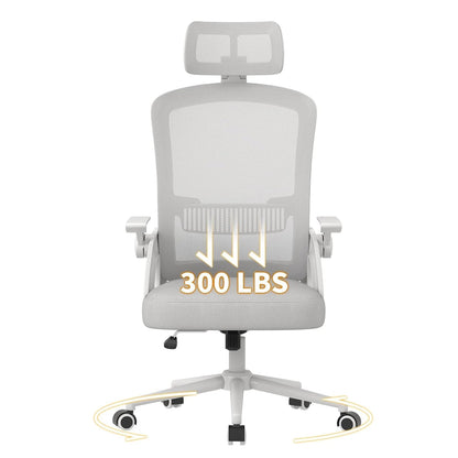 Chaise de bureau ergonomique réglable à roulette - vente privée 14:193Gray;200007763:201336101