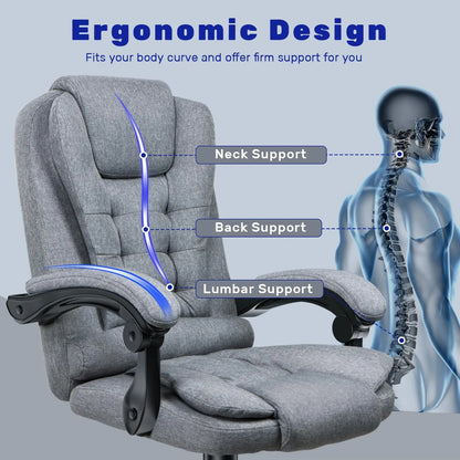 Chaise de bureau gris avec dossier confortable - vente privée 14:193Gray;200007763:201336101