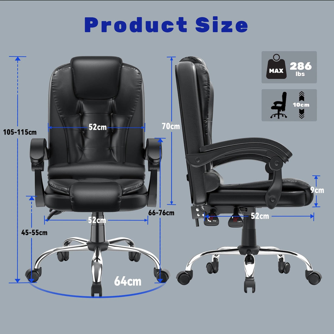 Chaise de bureau gris avec dossier confortable - vente privée 14:193Gray;200007763:201336101