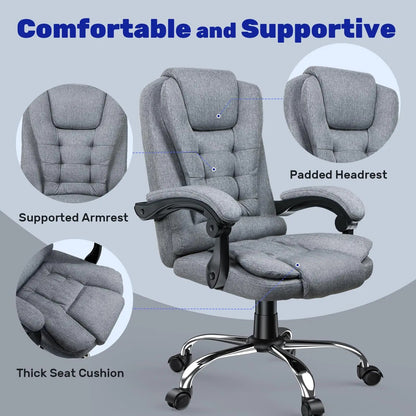 Chaise de bureau gris avec dossier confortable - vente privée 14:193Gray;200007763:201336101