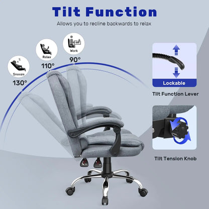Chaise de bureau gris avec dossier confortable - vente privée 14:193Gray;200007763:201336101