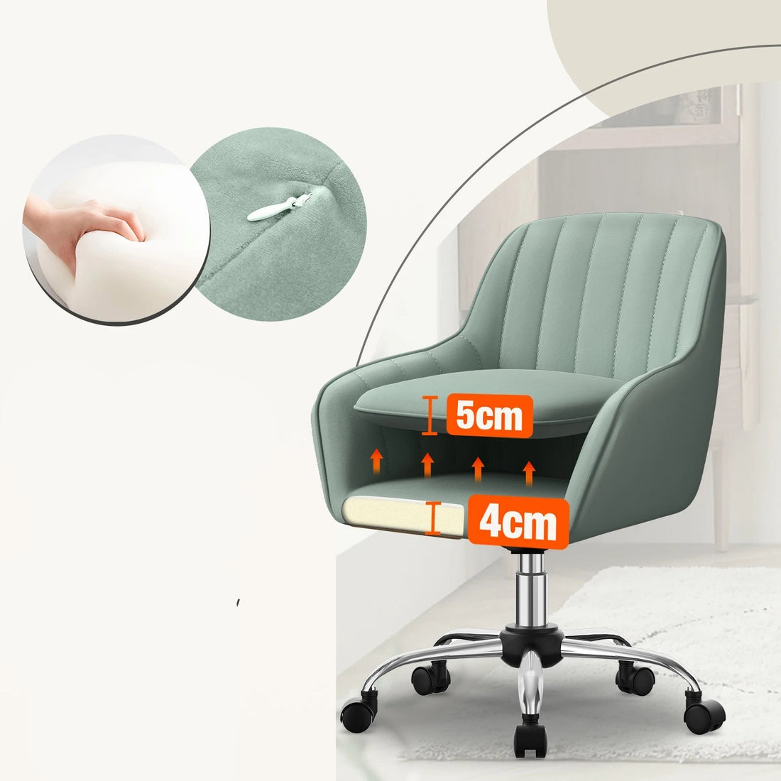 Chaise de bureau haut de gamme ajustable - vente privée 14:200006152GREEN CHAIR;200007763:201336101