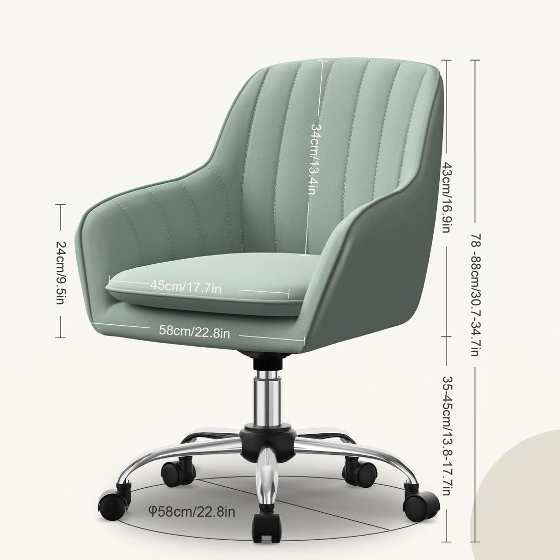 Chaise de bureau haut de gamme ajustable - vente privée 14:200006152GREEN CHAIR;200007763:201336101