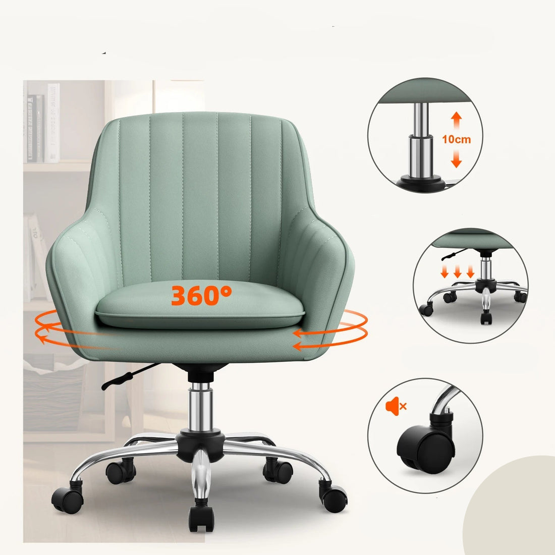 Chaise de bureau haut de gamme ajustable - vente privée 14:200006152GREEN CHAIR;200007763:201336101