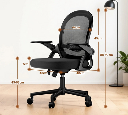 Chaise de bureau industriel ergonomique à taille moyenne - vente privée 14:1063Black;200007763:201336101