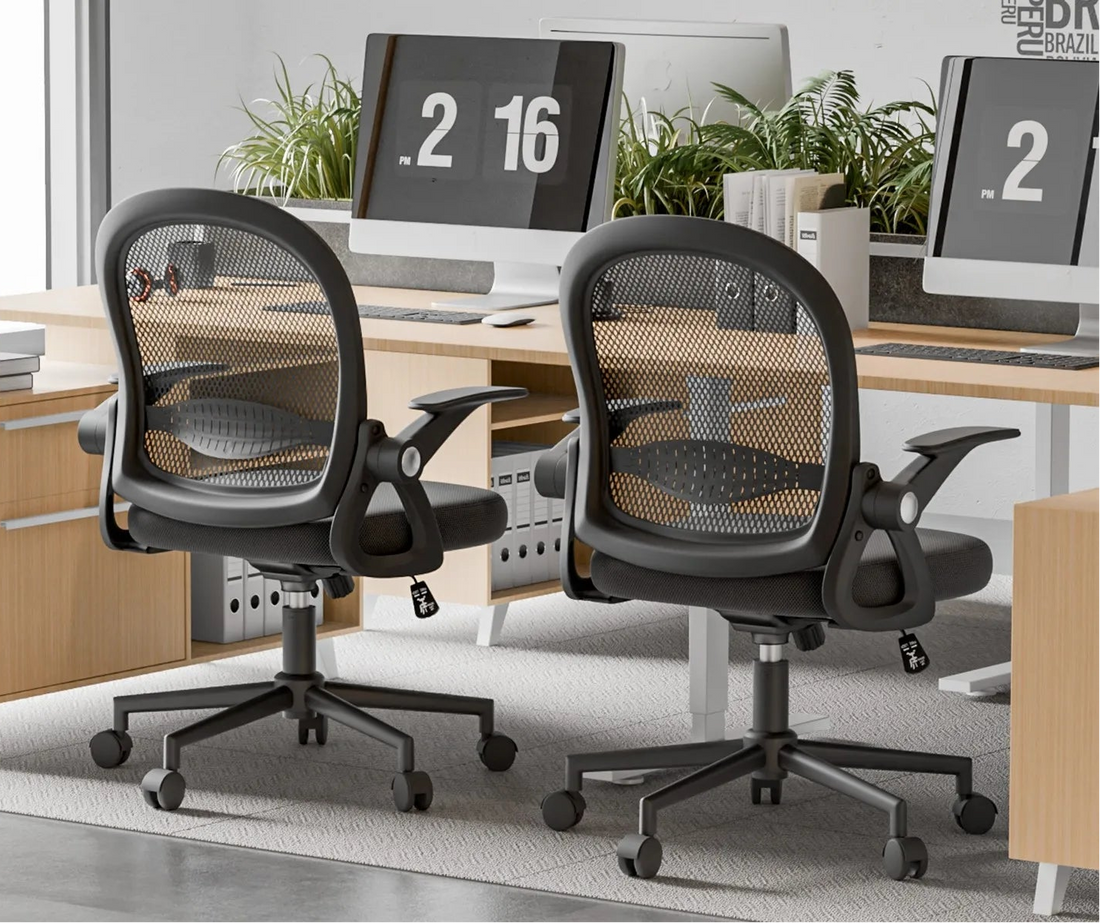 Chaise de bureau industriel ergonomique à taille moyenne - vente privée 14:1063Black;200007763:201336101