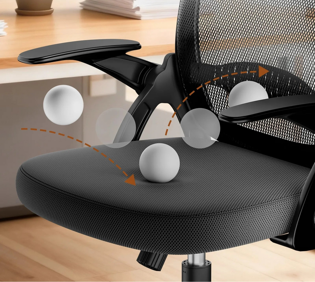 Chaise de bureau industriel ergonomique à taille moyenne - vente privée 14:1063Black;200007763:201336101