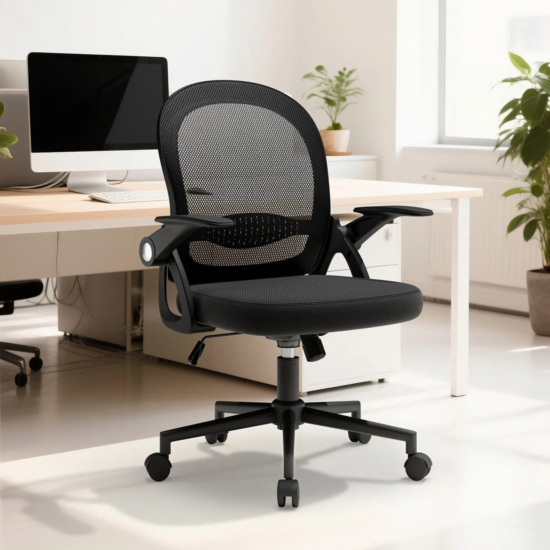 Chaise de bureau industriel ergonomique à taille moyenne - vente privée 14:1063Black;200007763:201336101