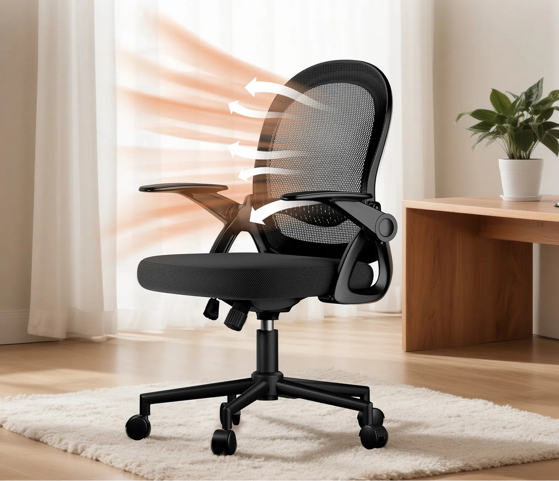Chaise de bureau industriel ergonomique à taille moyenne - vente privée 14:1063Black;200007763:201336101