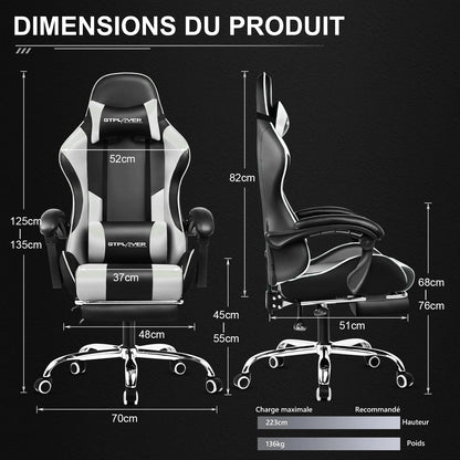 Chaise de bureau pas cher design solide et gamer - vente privée 14:29;200007763:201336101