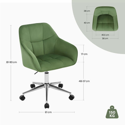 Chaise de bureau pivotante en velours - vente privée 14:175;200007763:201336101