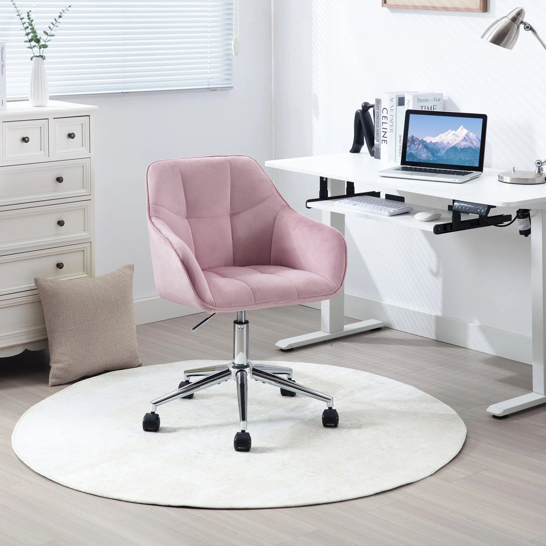 Chaise de bureau pivotante en velours - vente privée 14:175;200007763:201336101