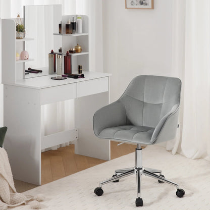 Chaise de bureau pivotante en velours - vente privée 14:175;200007763:201336101