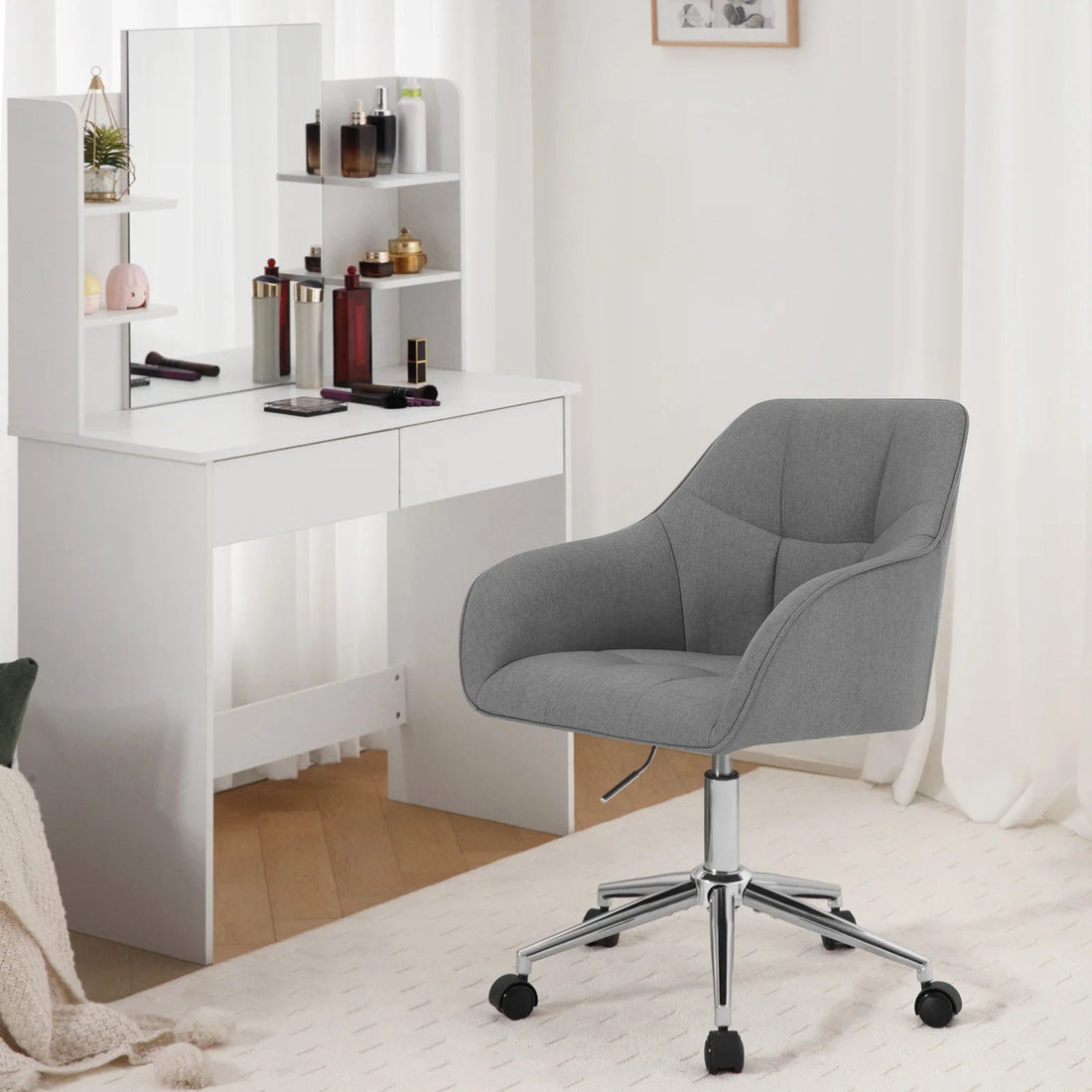 Chaise de bureau pivotante en velours - vente privée 14:175;200007763:201336101