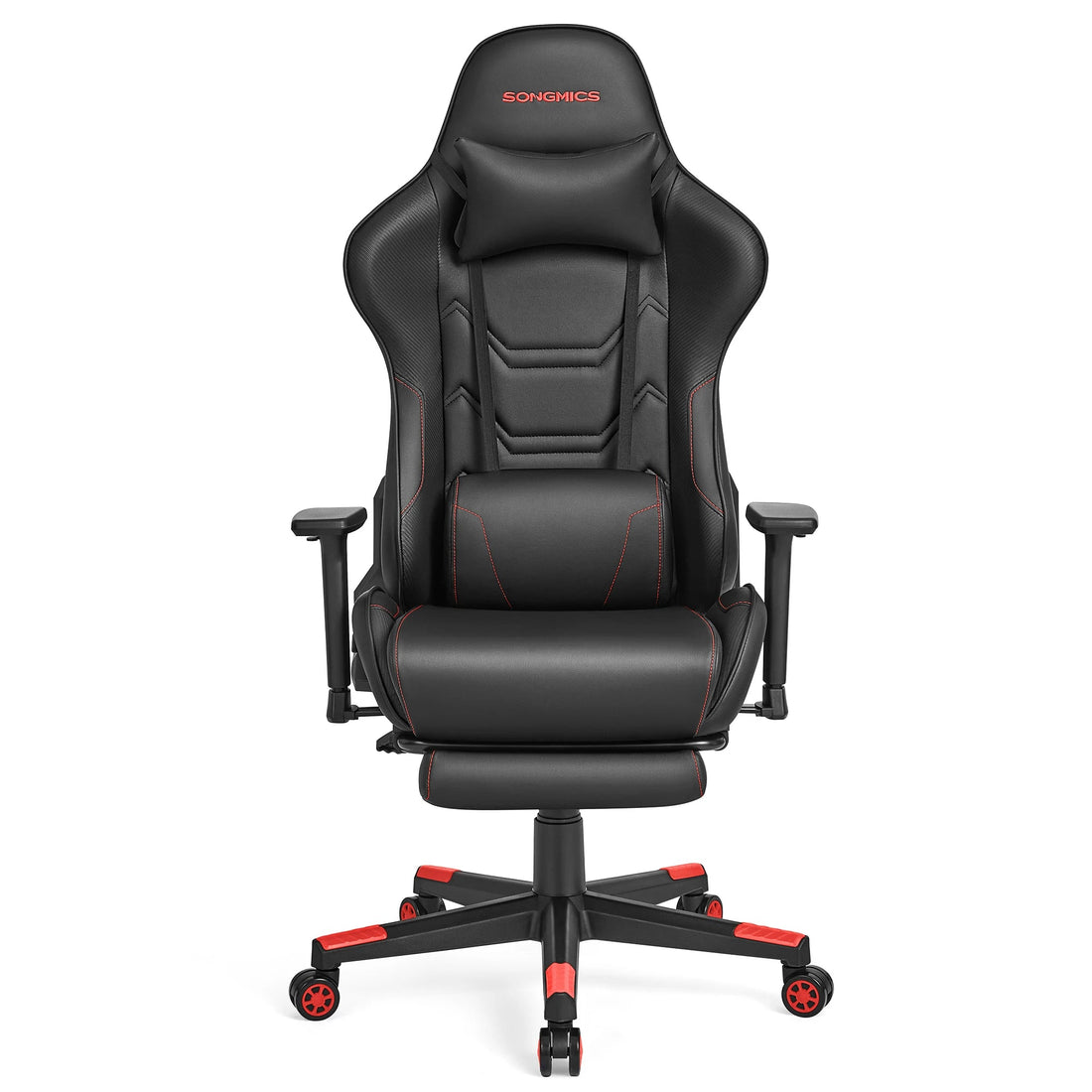 Chaise de bureau pliable avec repose pieds et accoudoirs 3D - vente privée 14:193Noir et Rouge;200007763:201336342