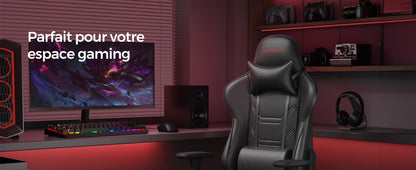 Chaise de bureau pliable avec repose pieds et accoudoirs 3D - 14:200004890Noir;200007763:201336342