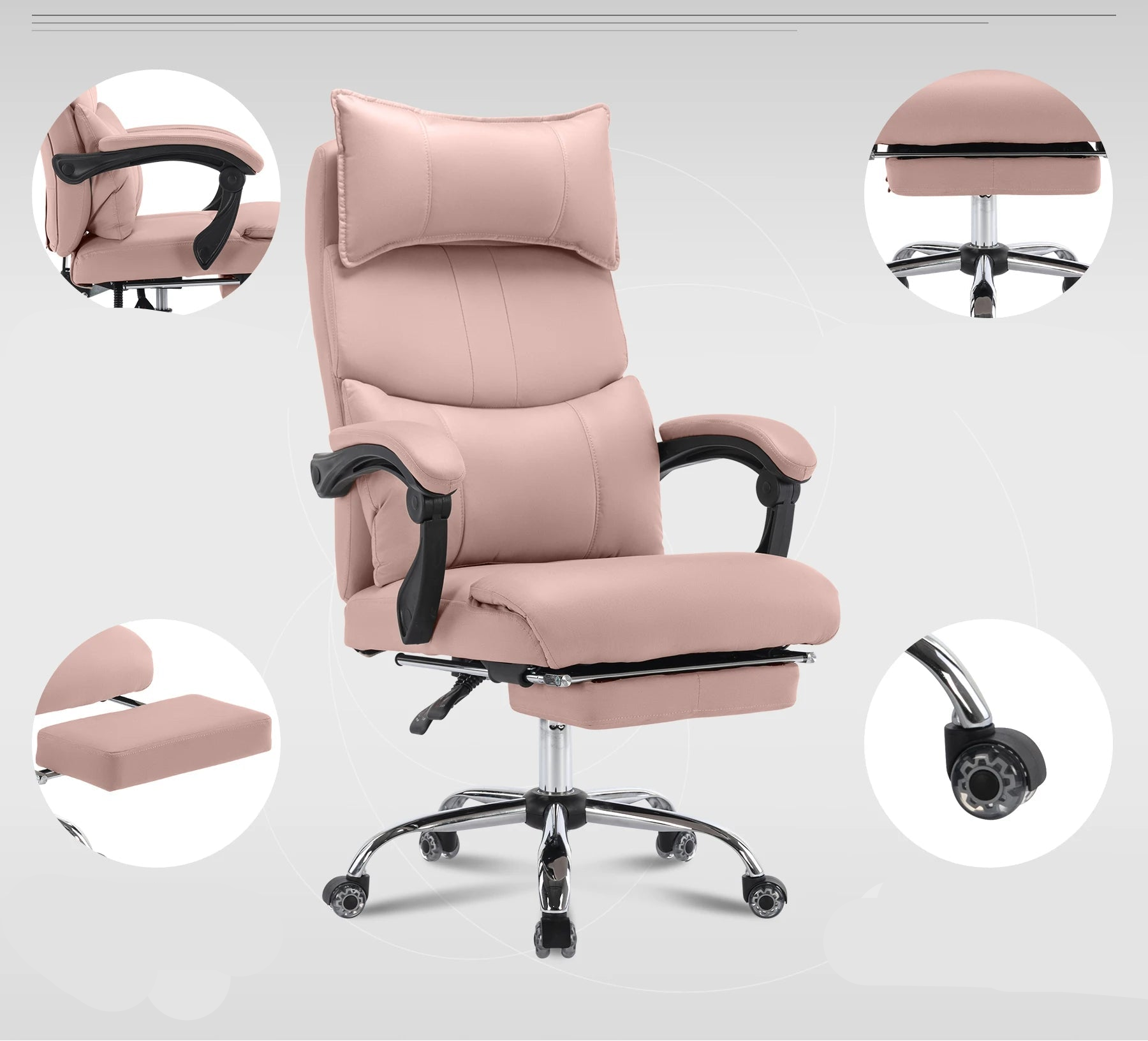 Chaise de bureau pour studio - 14:193Pink - PU Leather;200007763:201336342