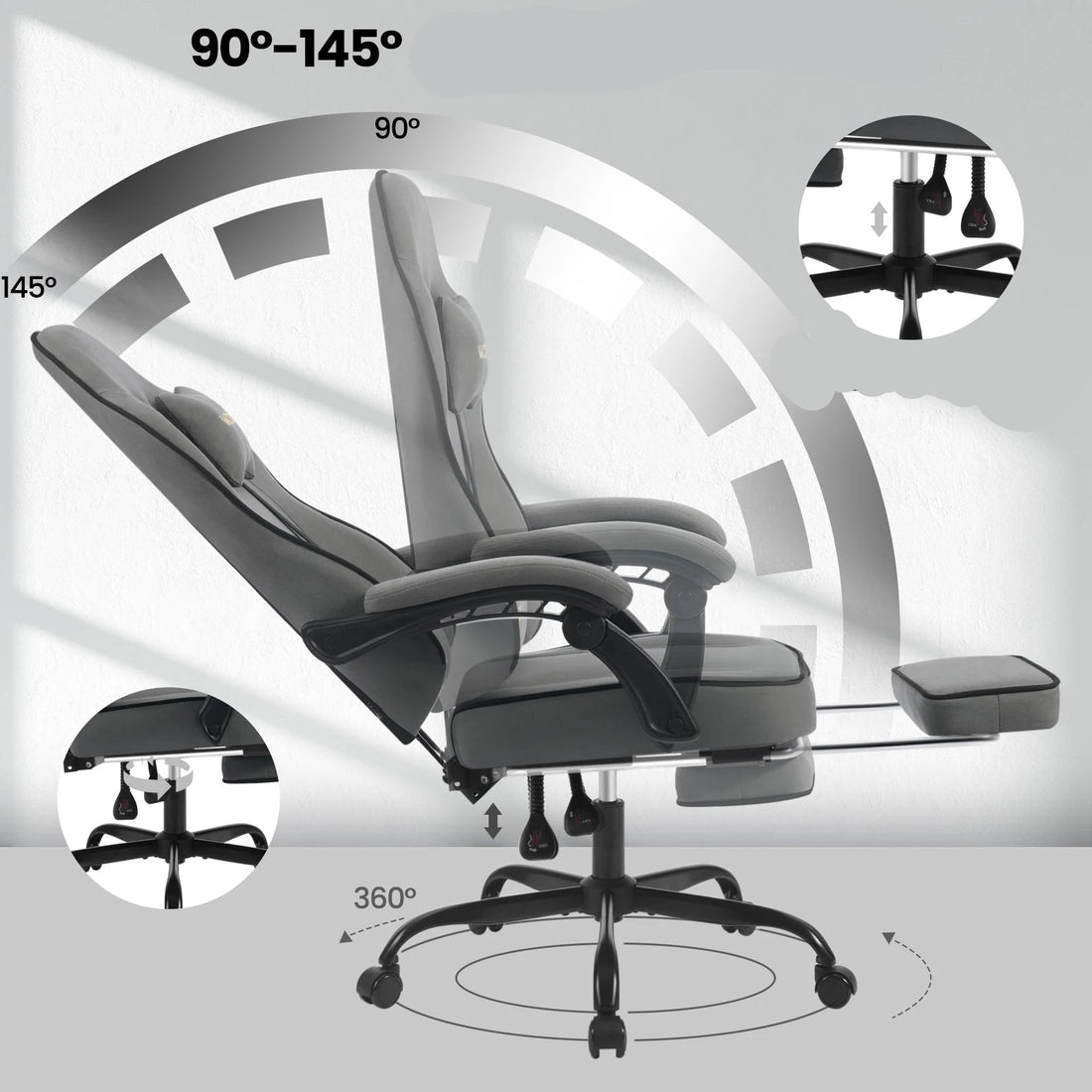 Chaise de bureau professionnelle luxe - vente privée 14:200005536grey mesh fabric;200007763:201336101